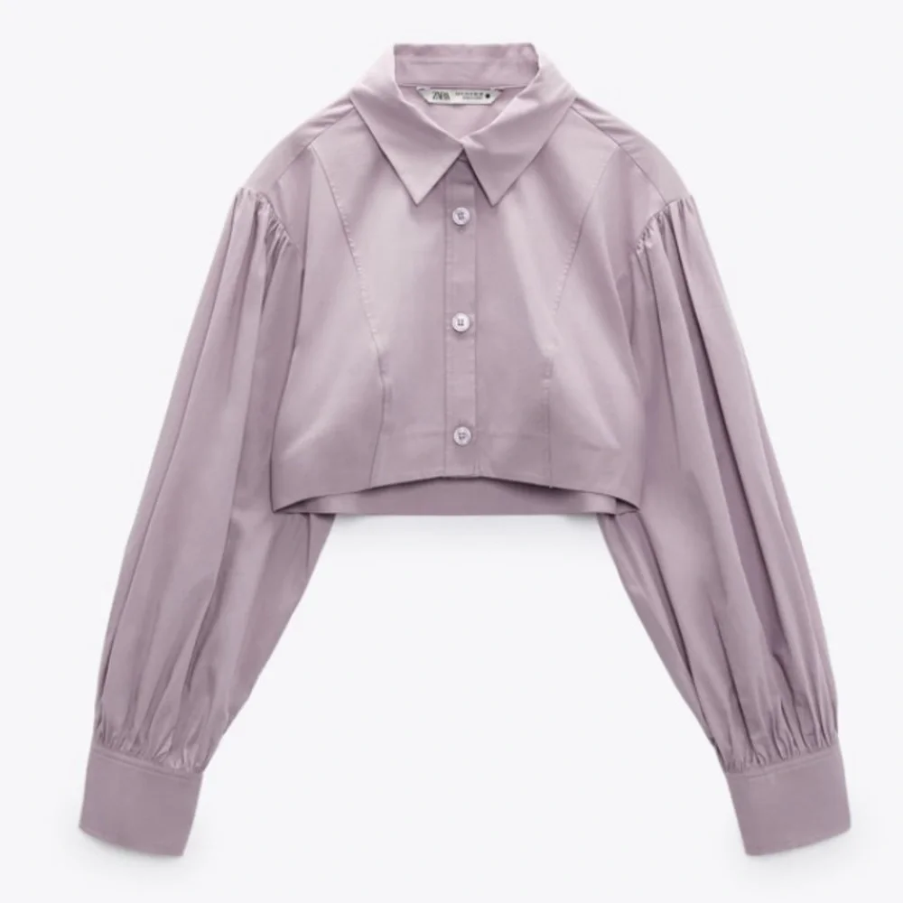 NWT Zara Voluminous Cropped Poplin Shirt - Picture 5 of 10